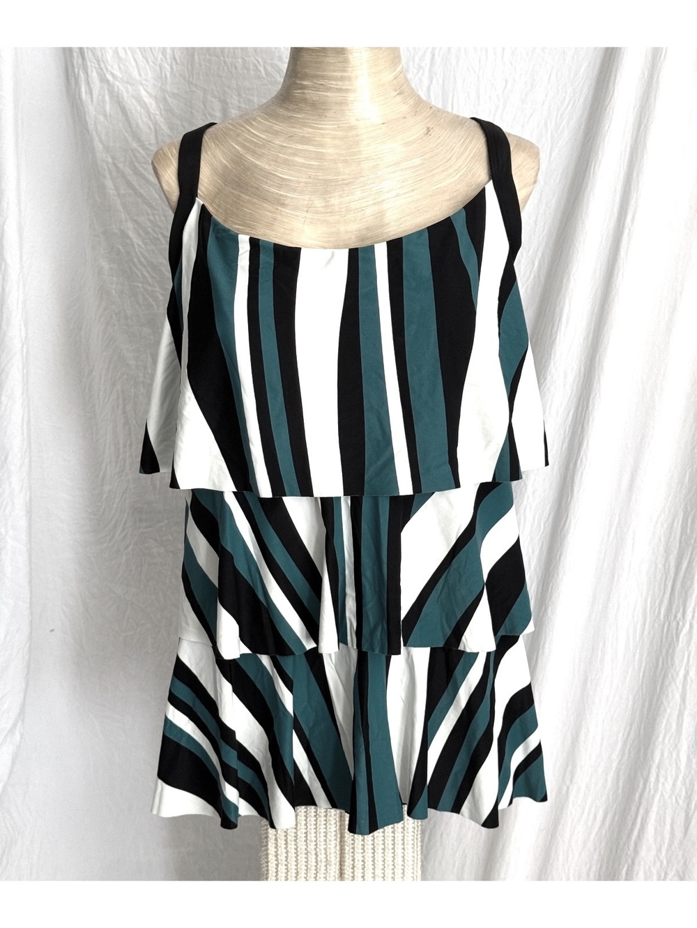 🆕LISTING🆕 Beach House teal, black & white tankini top